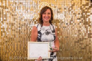 lady on a gold glittery background